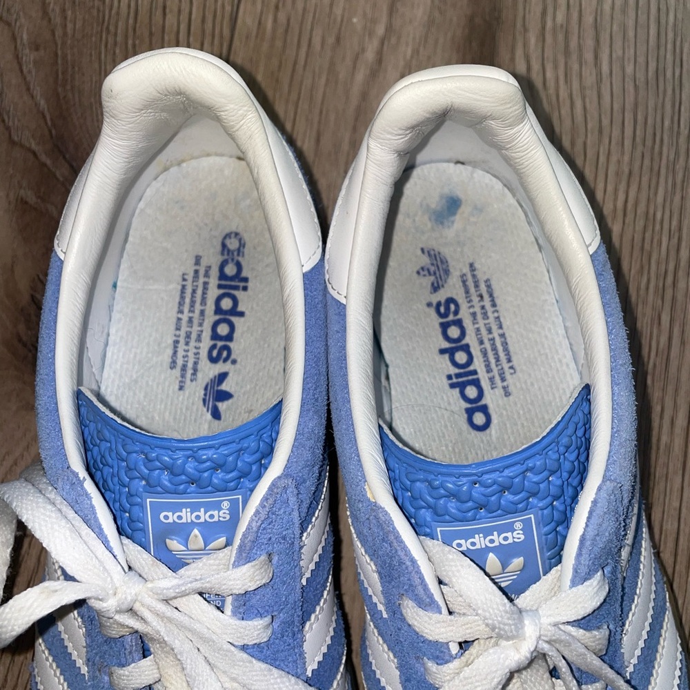 adidas Blue Suede Sneakers with White Stripes - Picture 6 of 9